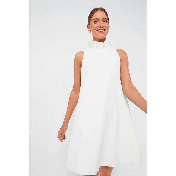 Tuckernuck Dresses & Skirts - Tuckernuck White Ruffle-Neck Midi Dress
